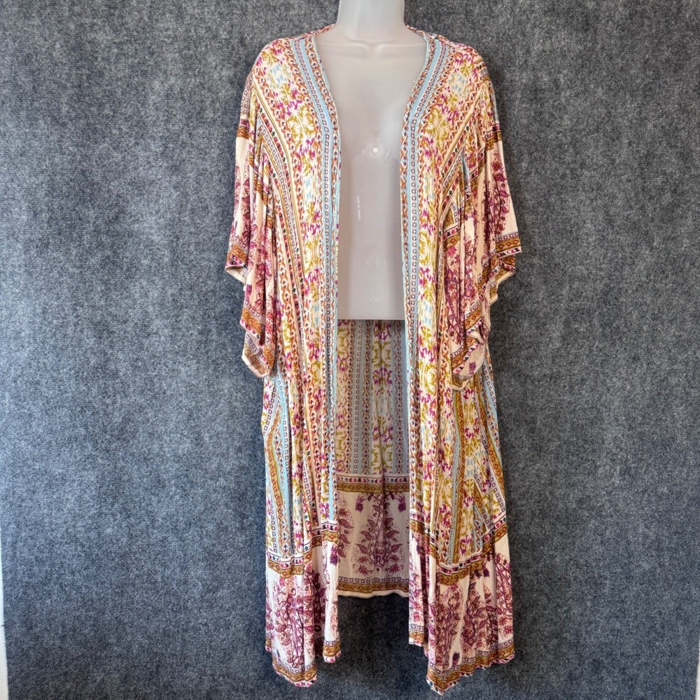 Romantic Gypsy Kimono Women S‎ Colorful Boho Paisley Duster Festival Hippie